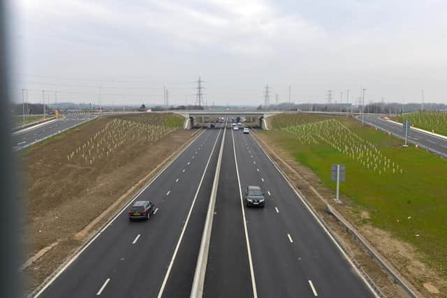 A view of the new-look Downhill Lane junction from the new bridge