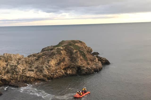 The RNLI were requested to save the four stranded people on Camel Island.