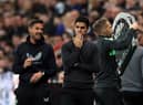 Mikel Arteta, Manager of Arsenal looks on during their defeat in the Premier League match between Newcastle United and Arsenal at St. James Park on May 16, 2022 in Newcastle upon Tyne, England. (Photo by Ian MacNicol/Getty Images)