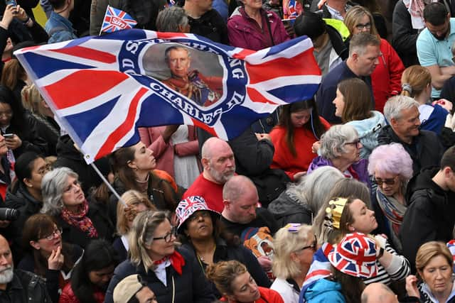 The crowd on the route of the procession in London ahead of the coronation of King Charles III and Queen Camilla on Saturday.  Picture date: Friday May 5, 2023. PA Photo.   Photo: Charles McQuillan/PA Wire