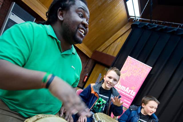 African drumming sessions with Gem Arts are among the workshops on offer.