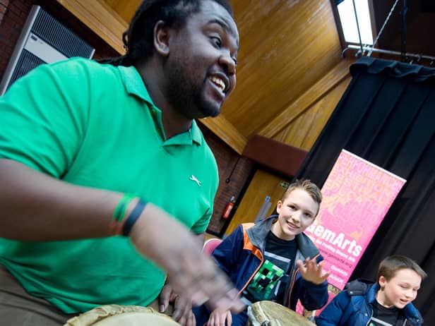 African drumming sessions with Gem Arts are among the workshops on offer.