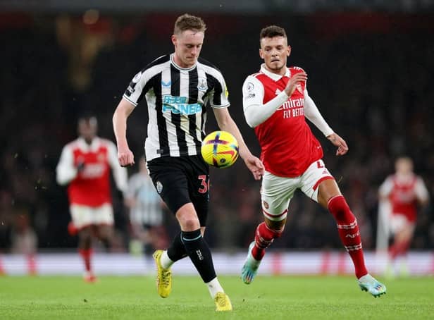 Newcastle United midfielder Sean Longstaff in action against Arsenal earlier this season