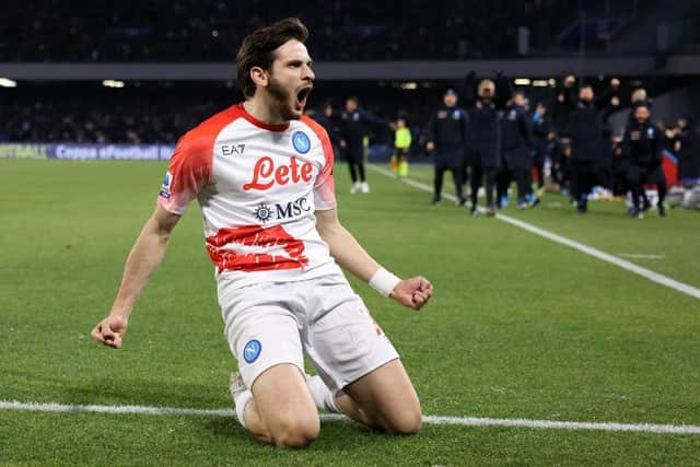 Newcastle United have been linked with a move for Napoli's Khvicha Kvaratskhelia (Photo by Francesco Pecoraro/Getty Images)