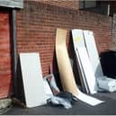 Dismantled wardrobes and wood had been witnessed being flytipped in the back lane of Julian Street in August.