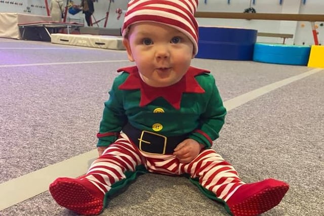 Archie, age 9 months, ready to celebrate his first Christmas.