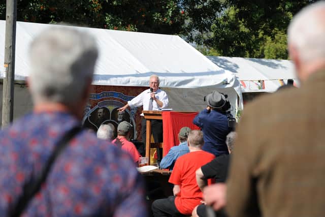 Jarrow's Rebel Town Festival organiser Dave Douglas speaking in 2021. 