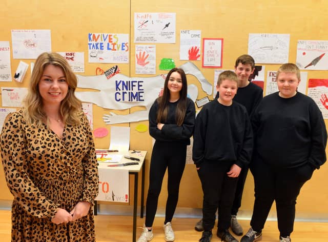Northumbria Police and Crime Commissioner Kim McGuinness attends The Beacon Centre Knife Crime Project.