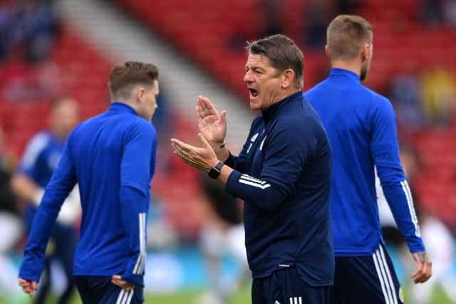 John Carver during a Scotland warm-up session.
