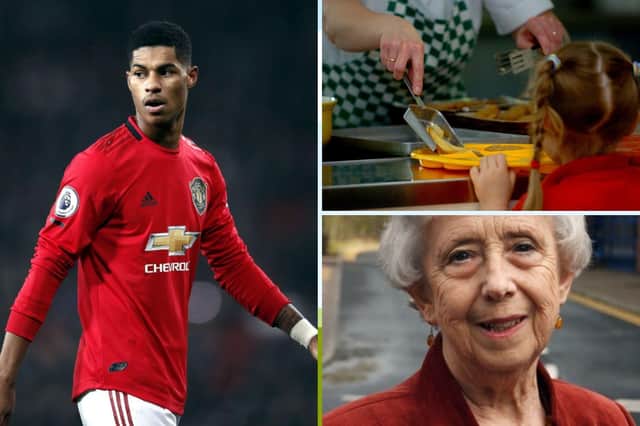 Left: Marcus Rashford
Bottom right: Coun Moira Smith