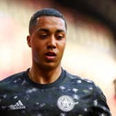 Youri Tielemans warming up for Leicester City. (Photo by Dean Mouhtaropoulos/Getty Images)