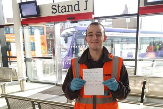 Metro staff found an anonymous thank you note on a train at South Shields.