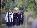 Former Hartlepool United manager Len Ashurst's funeral at Whitburn Parish Church.