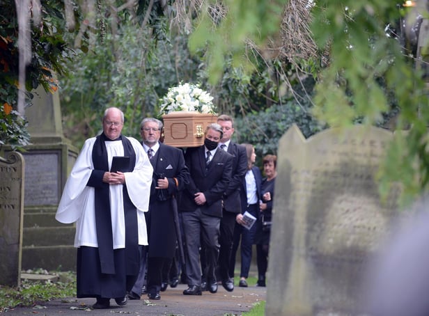 Former Hartlepool United manager Len Ashurst's funeral at Whitburn Parish Church.