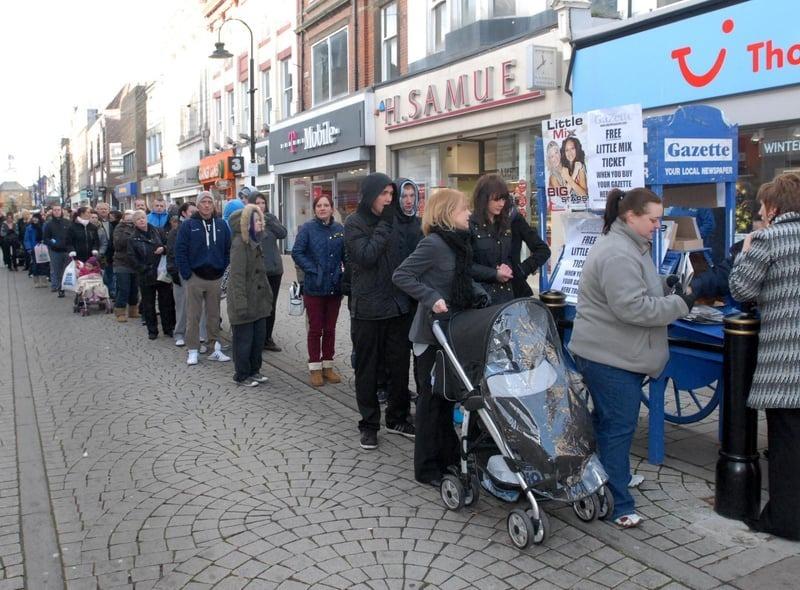 Little Mix fans queued in 2011 for free tickets to a special gig.