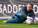Loris Karius of Newcastle United warms up prior to the Premier League match between Newcastle United and AFC Bournemouth at St. James Park on September 17, 2022 in Newcastle upon Tyne, England. (Photo by Stu Forster/Getty Images)
