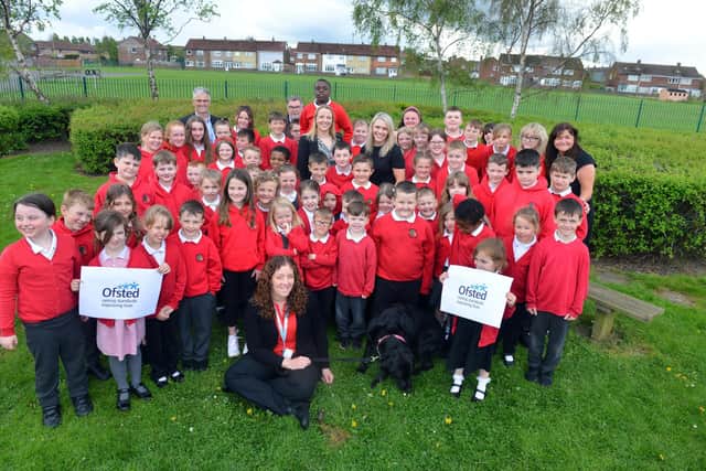 Staff, pupils and, of course, Shadow the therapy dog, were delighted with Hedworthfields Primary's Ofsted report.