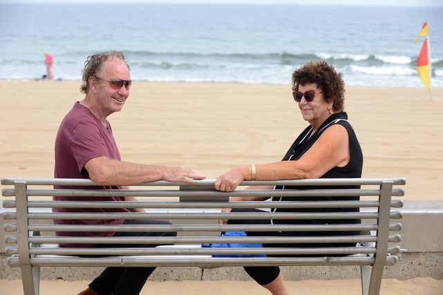 John and Isabel McGillivary enjoying the good weather at Sandhaven Beach