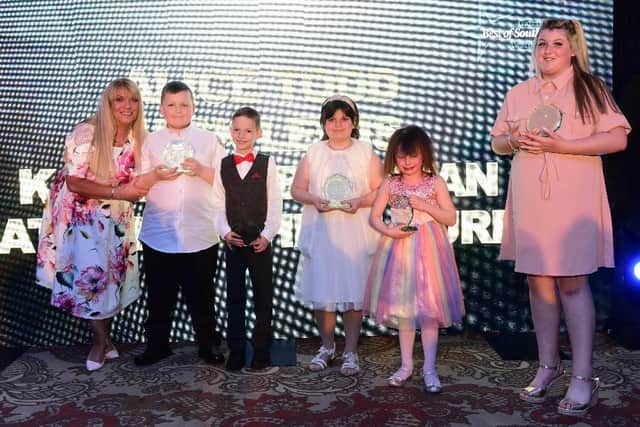 Alice, second right, with her fellow Child of Courage Award winners earlier this year.