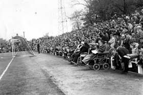 A capacity crowd at Simonside Hall for a match in the 1960s. It opened in 1949 and was said to have had a capacity of 25,000 at one time.