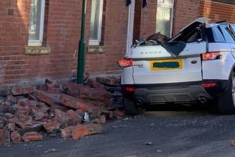 Storm Malik building damage in South Shields.