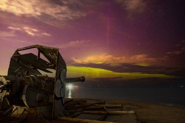 The Northern Lights captured above South Shields, by Steven Lomas