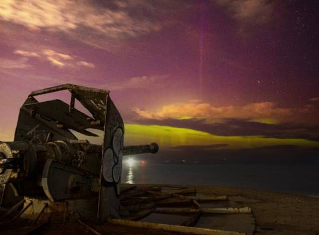 The Northern Lights captured above South Shields, by Steven Lomas