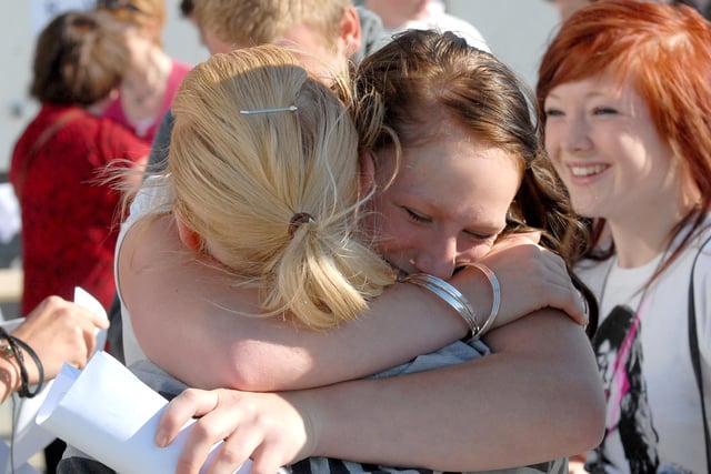 Hugs and smiles at Whitburn Comprehensive School in 2009. Remember this?