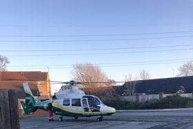 The Great North Air Ambulance Service was called to the incident./Photo: Andrew McMann