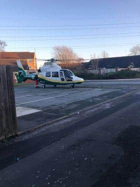 The Great North Air Ambulance Service was called to the incident./Photo: Andrew McMann