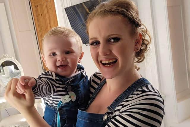 Rachel Oliver and nine month old son George