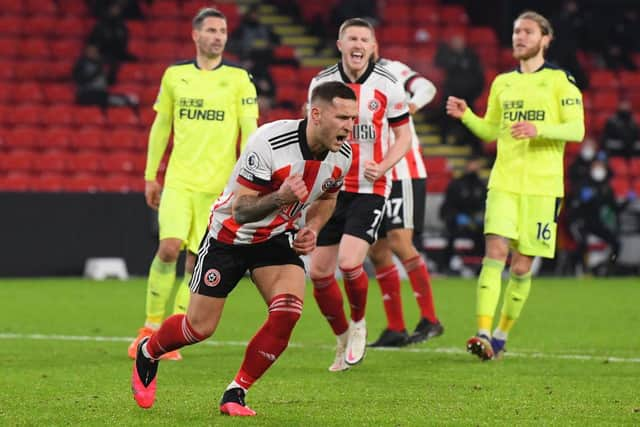 Billy Sharp celebrates his winning penalty.