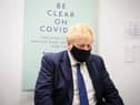 Prime Minister Boris Johnson, pictured on a visit to a Boots pharmacy on January 10, 2022. Picture: Leon Neal/Getty Images.