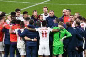 There was a great togetherness in the squad with both players and head coach Gareth Southgate and his staff, which helped bring some positivity to the whole occasion. Photo by Facundo Arrizabalaga - Pool/Getty Images
