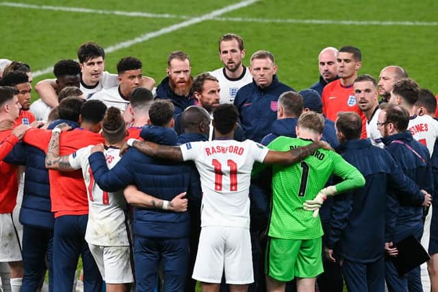 There was a great togetherness in the squad with both players and head coach Gareth Southgate and his staff, which helped bring some positivity to the whole occasion. Photo by Facundo Arrizabalaga - Pool/Getty Images