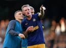Newcastle United's Sean Longstaff and Kieran Trippier, left.
