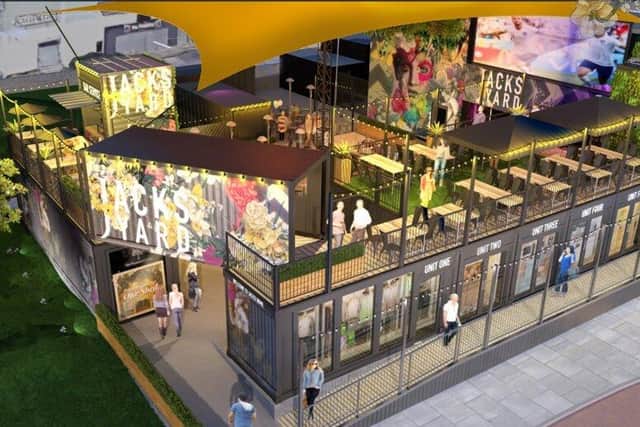 Indicative artist impressions of shipping container development, Jacks Yard, in South Shields. Credit: MyPerspective Interior Commercial Architecture