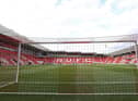 ROTHERHAM, ENGLAND - APRIL 15: General view inside the stadium prior to the Sky Bet Championship match between Rotherham United and Coventry City at AESSEAL New York Stadium on April 15, 2021 in Rotherham, England. Sporting stadiums around the UK remain under strict restrictions due to the Coronavirus Pandemic as Government social distancing laws prohibit fans inside venues resulting in games being played behind closed doors. (Photo by George Wood/Getty Images)