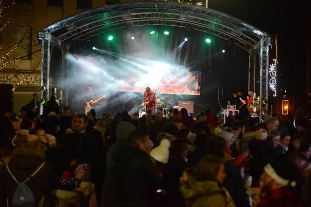 Live music at the South Shields Christmas lights switch on.