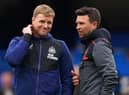 Newcastle United head coach Eddie Howe, left.