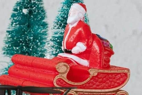 Santa ready for take off in the Santa drone