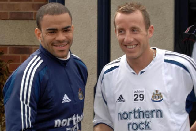 Newcastle United's Kieron Dyer and Lee Bowyer shake hands after being sent off for fighting each other in a brawl during Newcastle's match against Aston Villa.