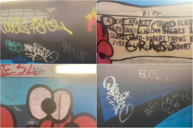 Vandalism at the mural made by the Central Jarrow Detached Youth Project