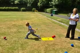 The community taking part in bowls at Jarrow West Park