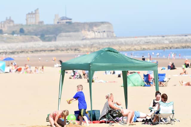 A busy Sandhaven Beach
