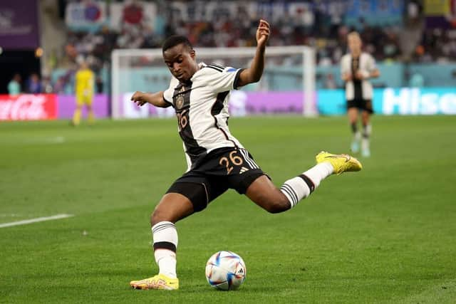 Newcastle United target Youssoufa Mokouko featured for Germany at the Qatar World Cup (Photo by Alexander Hassenstein/Getty Images)