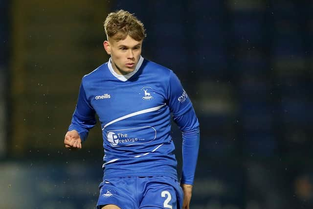 Lewis Cass playing for Hartlepool United.