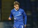 Lewis Cass playing for Hartlepool United.
