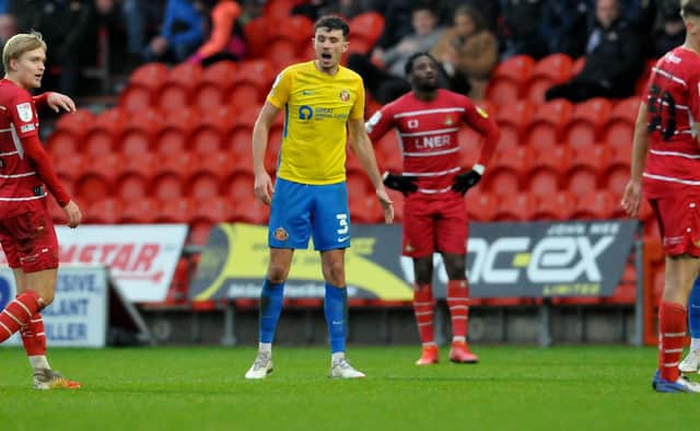 Sunderland defender Tom Flanagan playing against Doncaster.