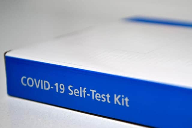 An NHS Covid-19 Self-Test Kit, containing a lateral flow test. (Photo by BEN STANSALL/AFP via Getty Images)